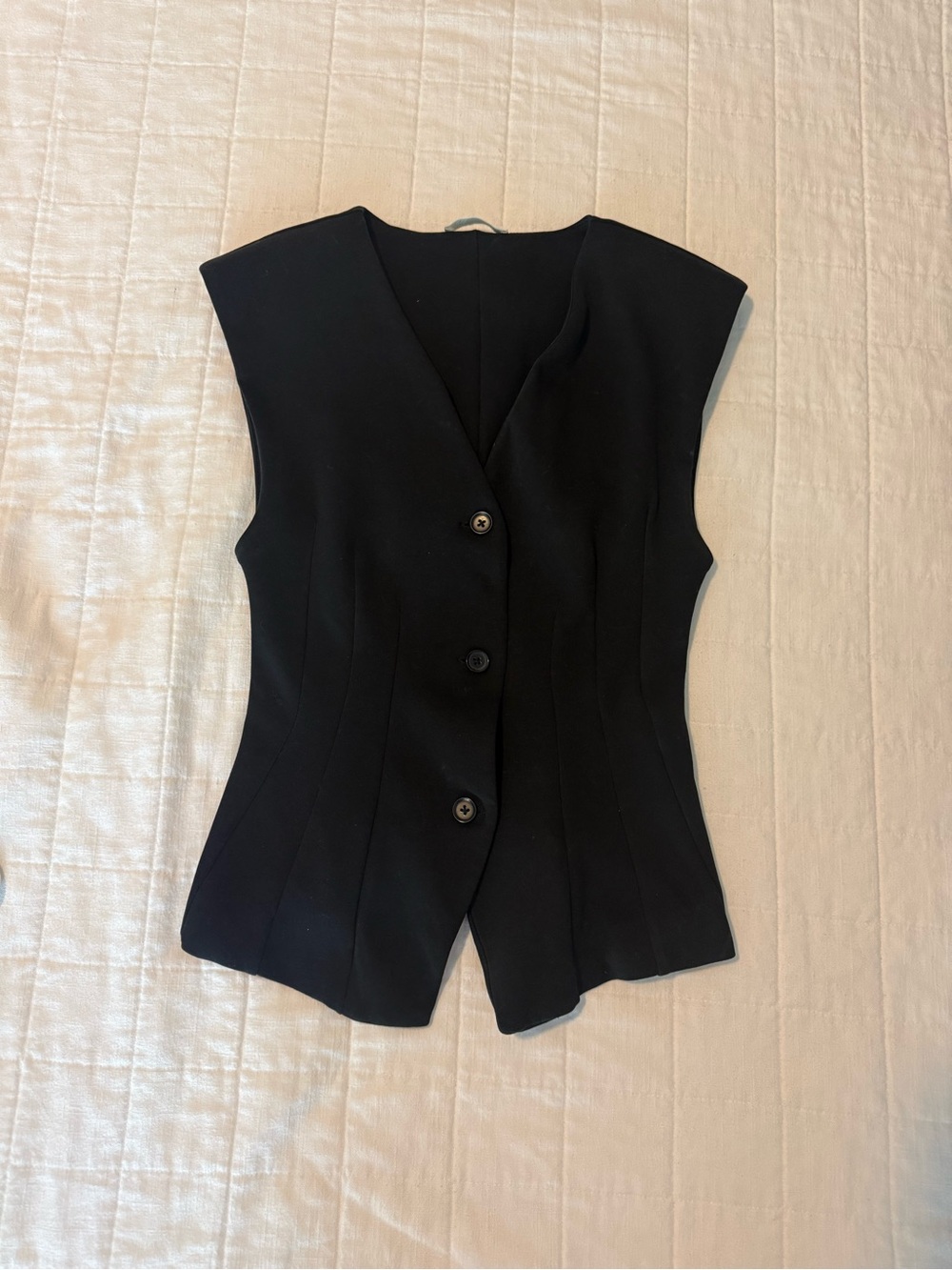 Zara Black Sleeveless Button Front Vest